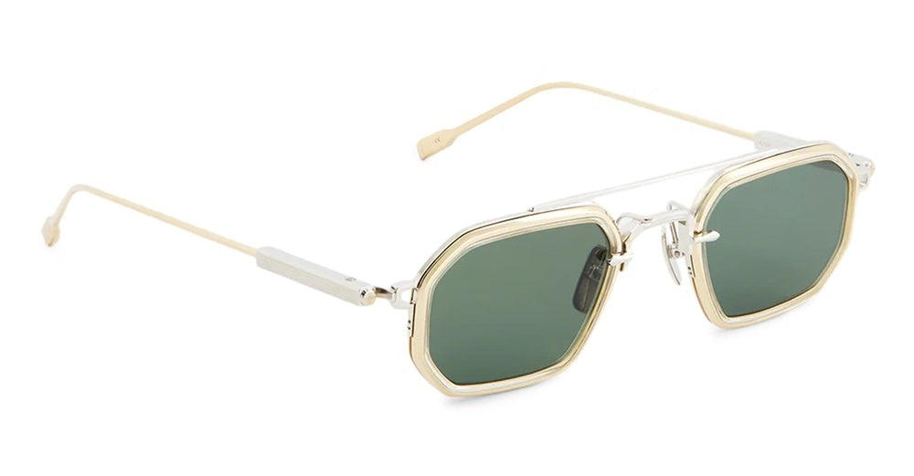 Ottica Mondello Roma - Sato - Kursa-P-LG-1 - Kursa - Platinum / Lunar Gold - Titanium - shape Rectangular - silver, gold - EYEWEAR - SUNGLASSES - Unisex,Uomo,Donna,Women,Men - lens Green - Made In Japan