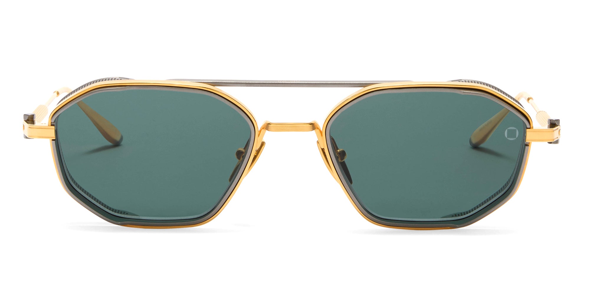 Ottica Mondello Roma - Akoni - AKS-508G-51 - ERIS-TWO - 18K GOLD  / PALLADIUM - Titanium - shape Octagonal - gold, silver - EYEWEAR - SUNGLASSES - Uomo,Men - lens Green - Made In Japan