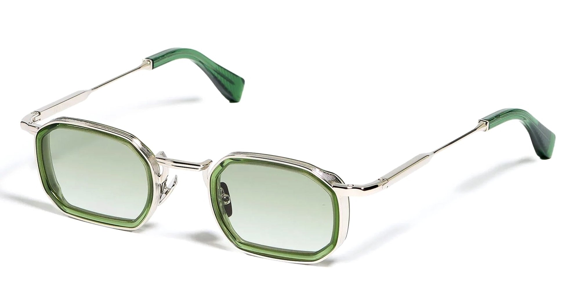  PLATINE PLATED - Metal - shape Squared - green, gold - EYEWEAR - SUNGLASSES - Unisex,Uomo,Donna,Women,Men - lens Gradient green - Made In France