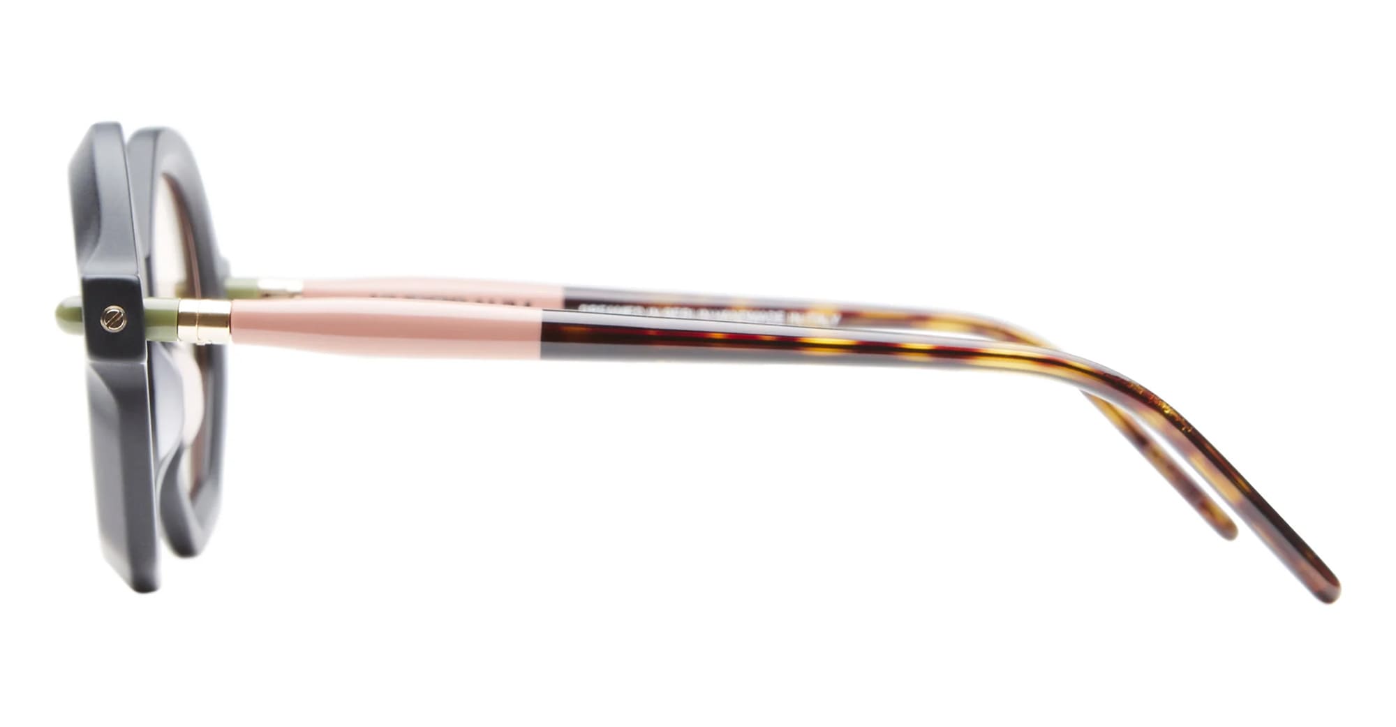 Ottica Mondello Roma - Kuboraum - KRSP18BMT000002P - MASK P18 BMT- BLACK MATTE - Acetate - shape Round - Black - EYEWEAR - SUNGLASSES - Unisex,Uomo,Donna,Women,Men - lens Pink - Made In Italy