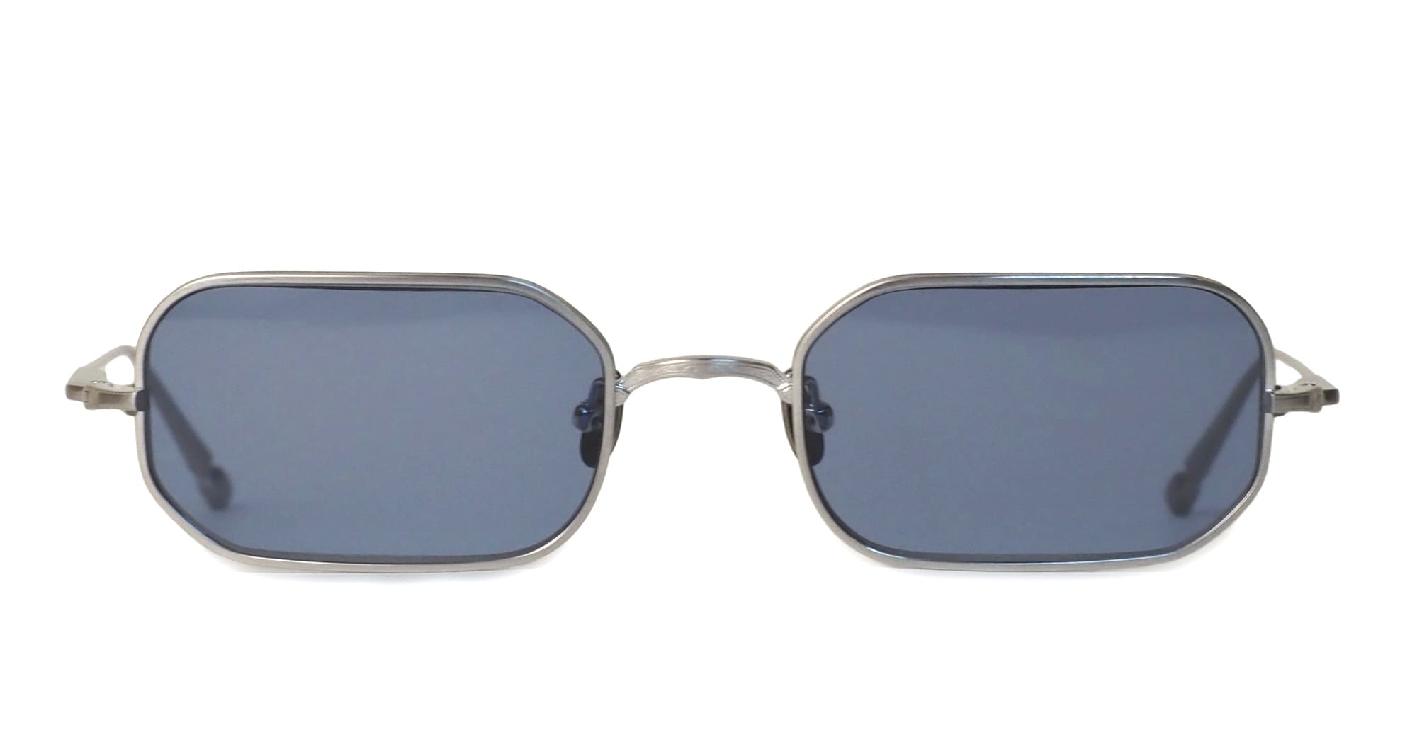 Ottica Mondello Roma - Matsuda - M3163.SG.BS.53 - M3163 - BRUSHED SILVER / COBALT BLUE - Titanium - shape Rectangular - Silver - EYEWEAR - SUNGLASSES - Unisex,Uomo,Donna,Women,Men - lens Blue - Made In Japan