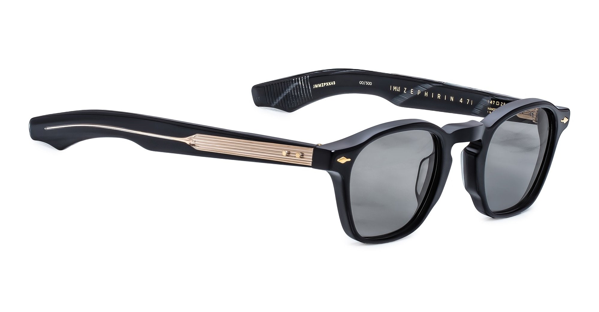 Ottica Mondello Roma - Jacques Marie Mage - JMMZPX-K43 - ZEPHIRIN 47 - GRIFFIN - Acetate - shape Squared - Black - EYEWEAR - SUNGLASSES - Unisex,Uomo,Donna,Women,Men - lens Grey - Made In Japan