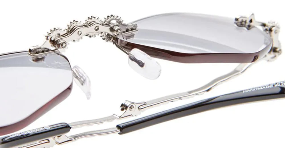 Ottica Mondello Roma - Kuboraum - KRSH48SI0000004G - MASK H48 SI - SILVER - metal, acetate - shape Cat-eye - Silver - EYEWEAR - SUNGLASSES - Donna,Women - lens light grey - Made In Italy