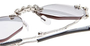 Ottica Mondello Roma - Kuboraum - KRSH48SI0000004G - MASK H48 SI - SILVER - metal, acetate - shape Cat-eye - Silver - EYEWEAR - SUNGLASSES - Donna,Women - lens light grey - Made In Italy