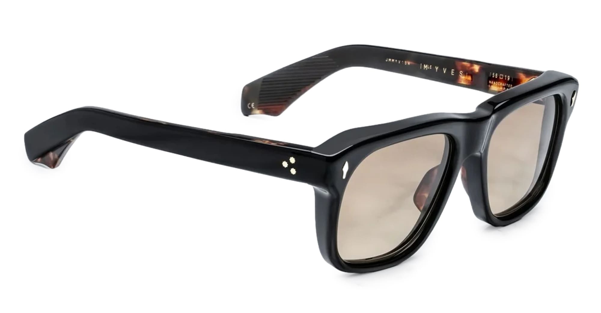 Ottica Mondello Roma - Jacques Marie Mage - JMMYVRX-15A - YVES - NOIR 15 - Acetate - shape Squared - Black - EYEWEAR - SUNGLASSES - Unisex,Uomo,Donna,Women,Men - lens yellow - Made In Japan
