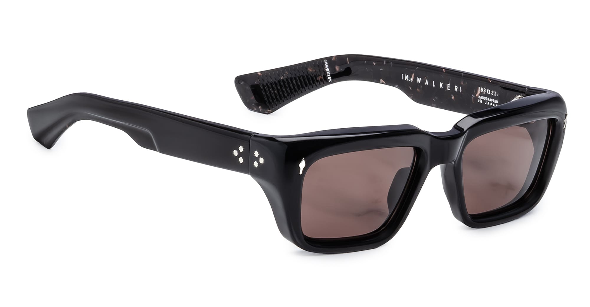 Ottica Mondello Roma - Jacques Marie Mage - JMMWK-18K - WALKER - WILLOW - Acetate - shape Rectangular - Black - EYEWEAR - SUNGLASSES - Unisex,Uomo,Donna,Women,Men - lens Brown - Made In Japan