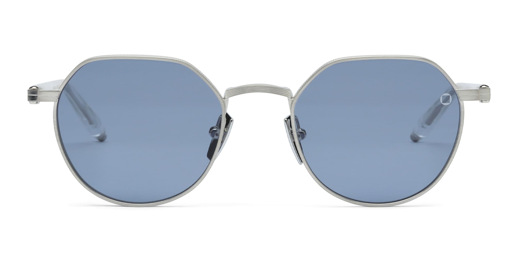  CRYSTAL CLEAR - Acetate, titanium - shape Pantos - Silver - EYEWEAR - SUNGLASSES - Uomo,Men - lens Blue - Made In Japan
