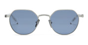 Ottica Mondello Roma - Akoni - AKS-522C-50 - THEMIS - BRUSHED SILVER / CRYSTAL CLEAR - Acetate, titanium - shape Pantos - Silver - EYEWEAR - SUNGLASSES - Uomo,Men - lens Blue - Made In Japan
