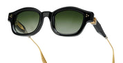 Ottica Mondello Roma - T HENRI - V2CA - V2 - ASTEROID - Acetate - shape Squared - Black, gold - EYEWEAR - SUNGLASSES - Unisex,Uomo,Donna,Women,Men - lens Gradient green - Made In Japan