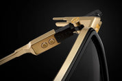 Ottica Mondello Roma - DITA - DTS483-A-01 - LINEAGE.70X - YELLOW GOLD / BLACK / BLACK IRON - titanium, acetate - shape Squared - gold, black - EYEWEAR - SUNGLASSES - Unisex,Uomo,Donna,Women,Men - lens Gradient brown - Made In Japan