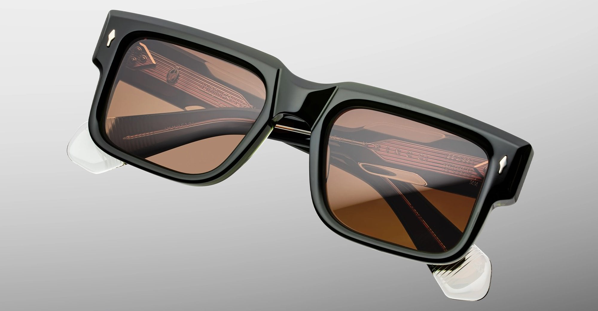Ottica Mondello Roma - Jacques Marie Mage - JMMHE-18L - HEMMINGS - BORNEO - Acetate - shape Rectangular - green - EYEWEAR - SUNGLASSES - Unisex,Uomo,Donna,Women,Men - lens orange - Made In Japan