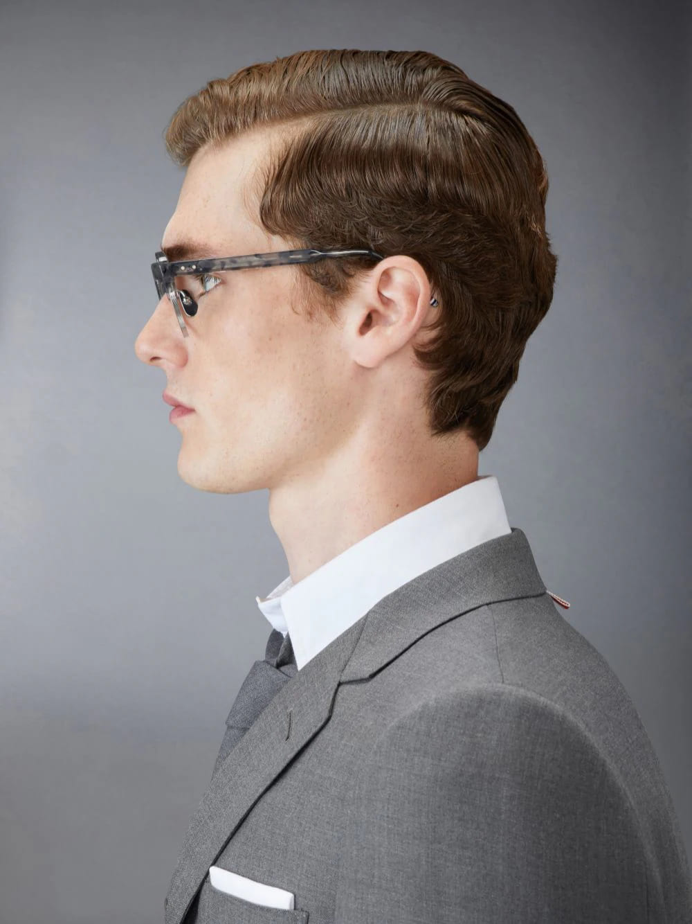 Oval - grey tortoise / silver rx