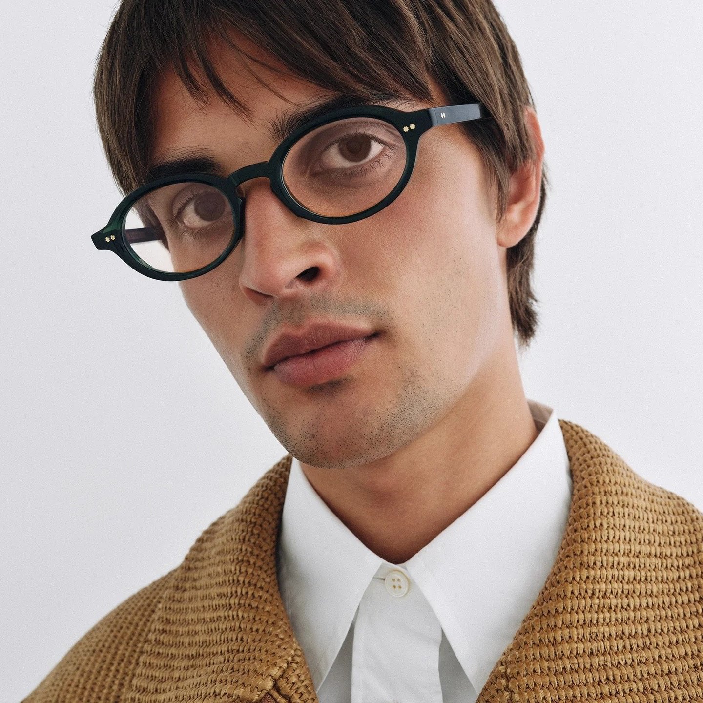 Ottica Mondello Roma - Cutler and Gross - CGOP-GR13-49-03 - GR13 - STRIPED DARK GREEN RX - Acetate - shape Oval - green - EYEWEAR - EYEGLASSES - Unisex,Uomo,Donna,Women,Men - lens Clear - Made In Italy