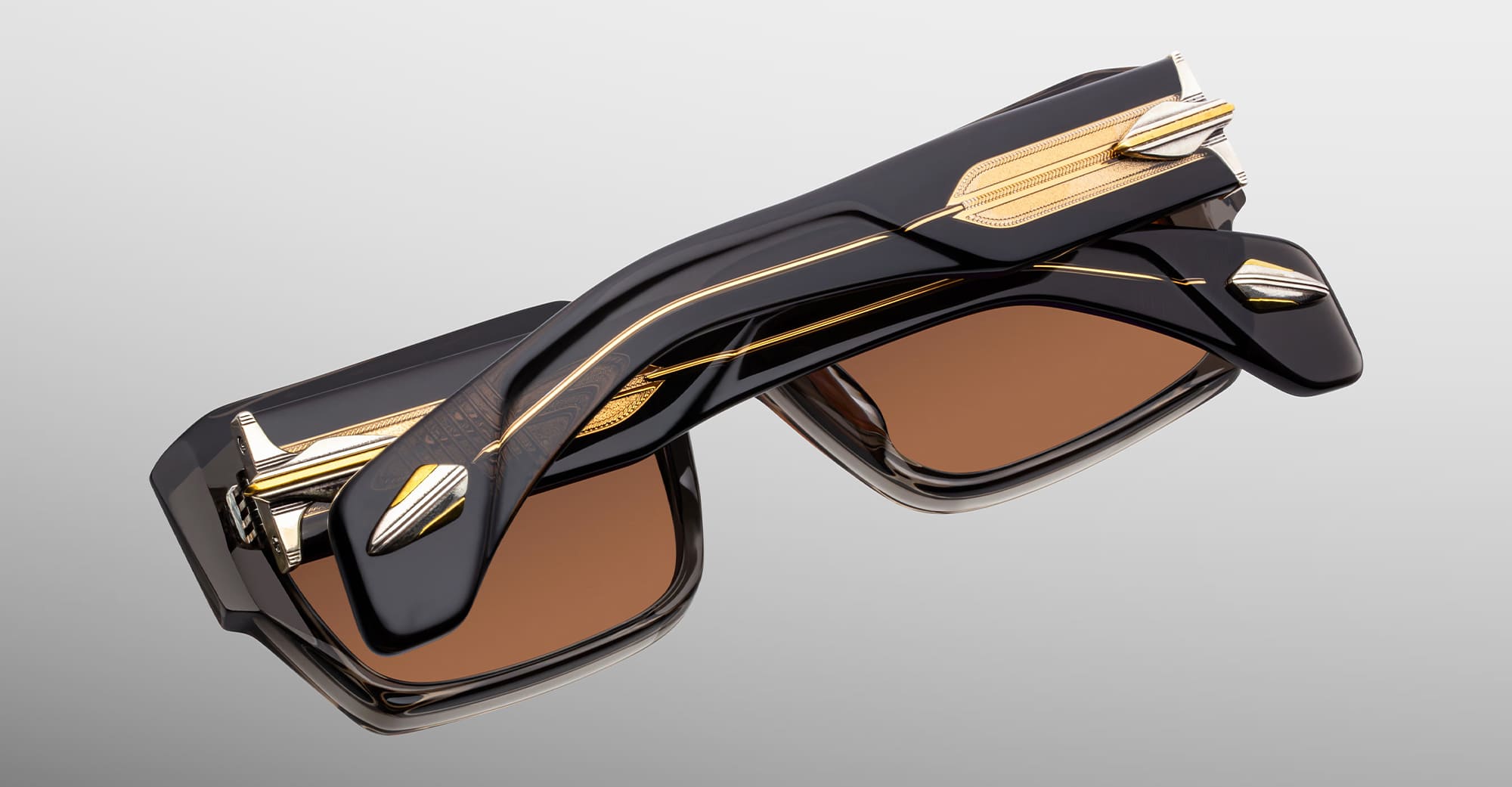 Ottica Mondello Roma - Jacques Marie Mage - JMMDK-4E - LAST FRONTIER VII - DAKOTA - TEMPEST - Acetate - shape Rectangular - grey - EYEWEAR - SUNGLASSES - Unisex,Uomo,Donna,Women,Men - lens amber - Made In Japan