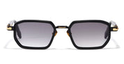 Ottica Mondello Roma - John Dalia - MILES-C302 - MILES - C302 Shiny Black / Yellow gold - Metal - shape Rectangular - Black, gold - EYEWEAR - SUNGLASSES - Unisex,Uomo,Donna,Women,Men - lens Gradient grey - Made In France