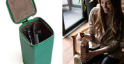 Rhombus prism storage box type 2 - green / brown