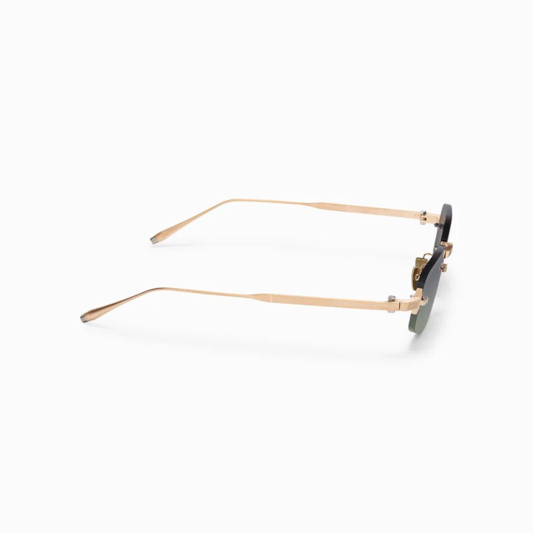 Ottica Mondello Roma - Akoni - AKS-536A-53 - JUNO-THREE - BRUSHED 12K GOLD - Titanium - shape Geometric - Gold - EYEWEAR - EYEGLASSES - Unisex,Uomo,Donna,Women,Men - lens Gradient green - Made In Japan