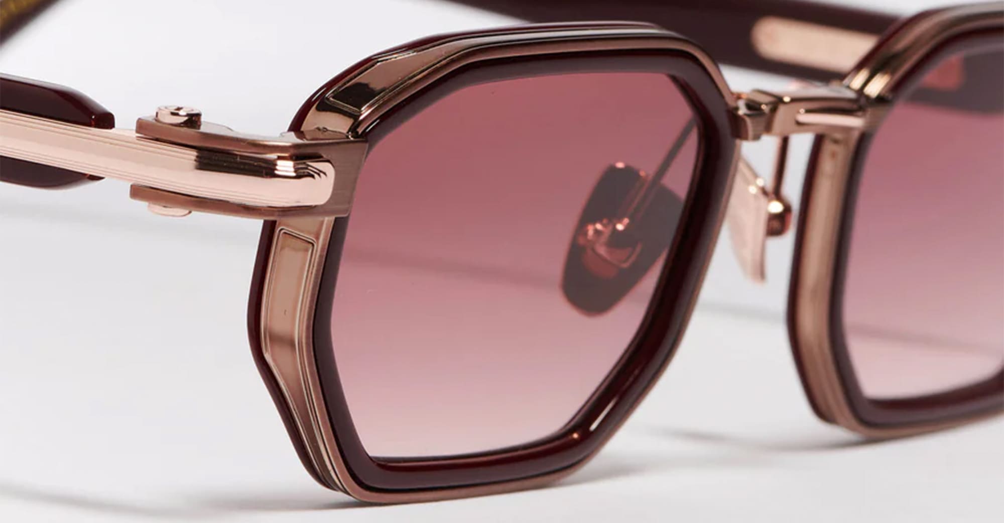 Ottica Mondello Roma - John Dalia - AXEL-C460 - AXEL - C460 Burgundy / Brushed Copper / Rose Gold - Metal - shape Rectangular - burgundy - EYEWEAR - SUNGLASSES - Unisex,Uomo,Donna,Women,Men - lens red - Made In France