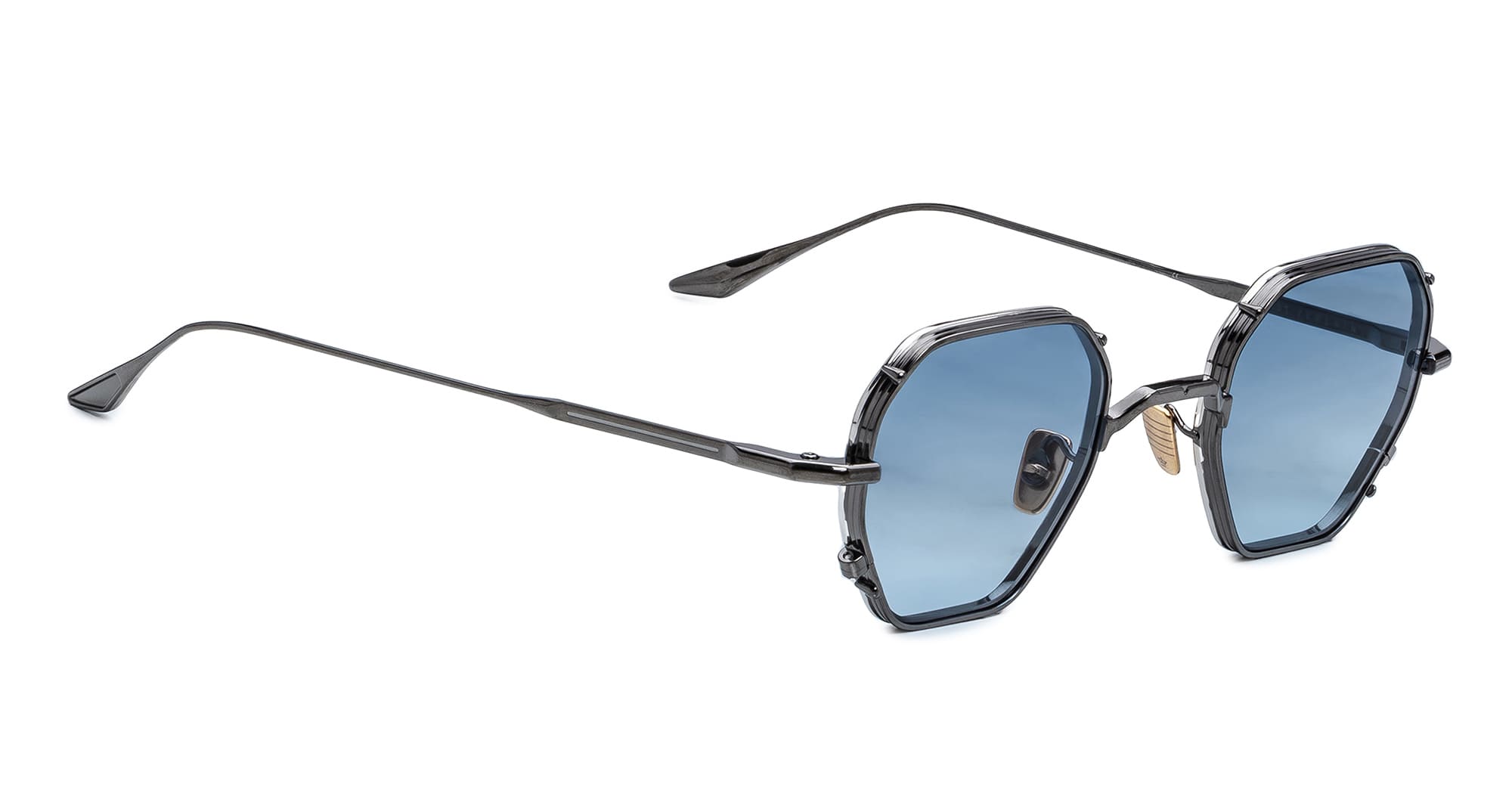 Ottica Mondello Roma - Jacques Marie Mage - JMMRMT-2K - VERLAINE - ANTIQUE SILVER - Titanium - shape Octagonal - Silver - EYEWEAR - SUNGLASSES - Unisex,Uomo,Donna,Women,Men - lens Blue - Made In Japan