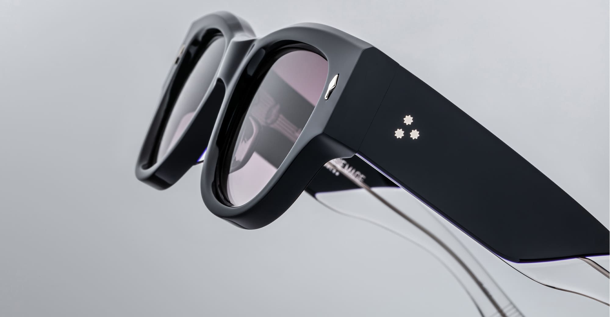 Ottica Mondello Roma - Jacques Marie Mage - JMMEH-8F - CHELSEA - SKYE - Acetate - shape Round - Black - EYEWEAR - SUNGLASSES - Donna,Women - lens purple gradient - Made In Japan