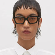 Ottica Mondello Roma - Kuboraum - KRSP25BT0000002R - MASK P25 BT - BLACK SHINE - Acetate - shape Rectangular - black, tortoise - EYEWEAR - SUNGLASSES - Unisex,Uomo,Donna,Women,Men - lens orange - Made In Italy