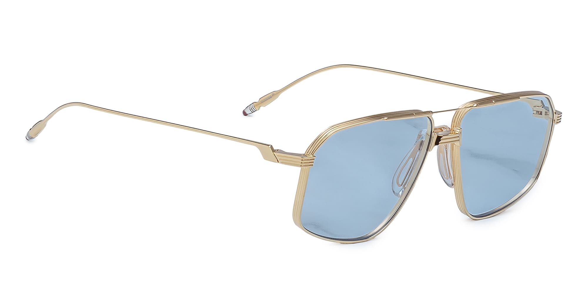 Ottica Mondello Roma - Jacques Marie Mage - JMMJG-19H - JAGGER - CIEL - Titanium - shape Aviator - Gold - EYEWEAR - SUNGLASSES - Unisex,Uomo,Donna,Women,Men - lens Blue - Made In Japan