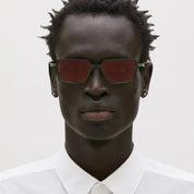 Ottica Mondello Roma - Kuboraum - KRSH15HB0000004R - MASK H15 HB - HAMBURGER BAHNHOF - Metal - shape Rectangular - green - EYEWEAR - SUNGLASSES - Unisex,Uomo,Donna,Women,Men - lens Gradient blue - Made In Italy