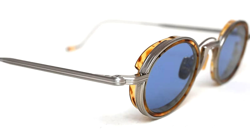 Ottica Mondello Roma - Jacques Marie Mage - JMMVD-13U  - VARDA - CAIRO - Titanium - shape Oval - Silver - EYEWEAR - SUNGLASSES - Unisex,Uomo,Donna,Women,Men - lens Blue - Made In Japan