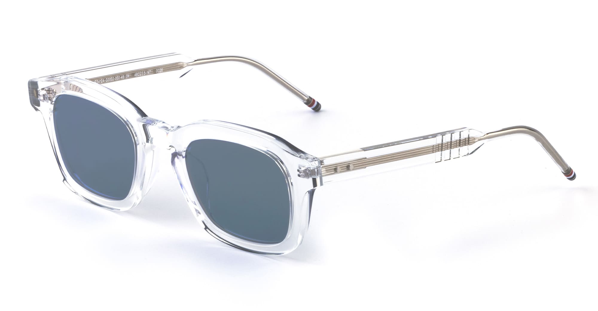 Ottica Mondello Roma - Thom Browne - UES412A-G0002-000-48 - RECTANGULAR - CRYSTAL - Acetate - shape Rectangular - transparent - EYEWEAR - SUNGLASSES - Unisex,Uomo,Donna,Women,Men - lens Grey - Made In Japan