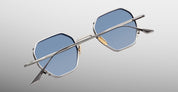 Ottica Mondello Roma - Jacques Marie Mage - JMMRMT-2K - VERLAINE - ANTIQUE SILVER - Titanium - shape Octagonal - Silver - EYEWEAR - SUNGLASSES - Unisex,Uomo,Donna,Women,Men - lens Blue - Made In Japan