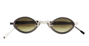 Ottica Mondello Roma - Sato - Talita-P-B-1 - TALITA - PLATINUM / MATT BLACK - Acetate, titanium - shape Oval - silver, black - EYEWEAR - SUNGLASSES - Unisex,Uomo,Donna,Women,Men - lens Gradient green - Made In Japan