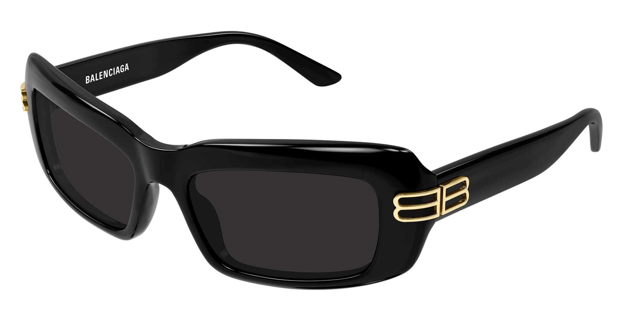 Ottica Mondello Roma - Balenciaga - BB0432S-001 - BB0432S-001 - BLACK - Recycled acetate - shape Rectangular - Black - EYEWEAR - SUNGLASSES - Donna,Women - lens Grey - Made In Japan