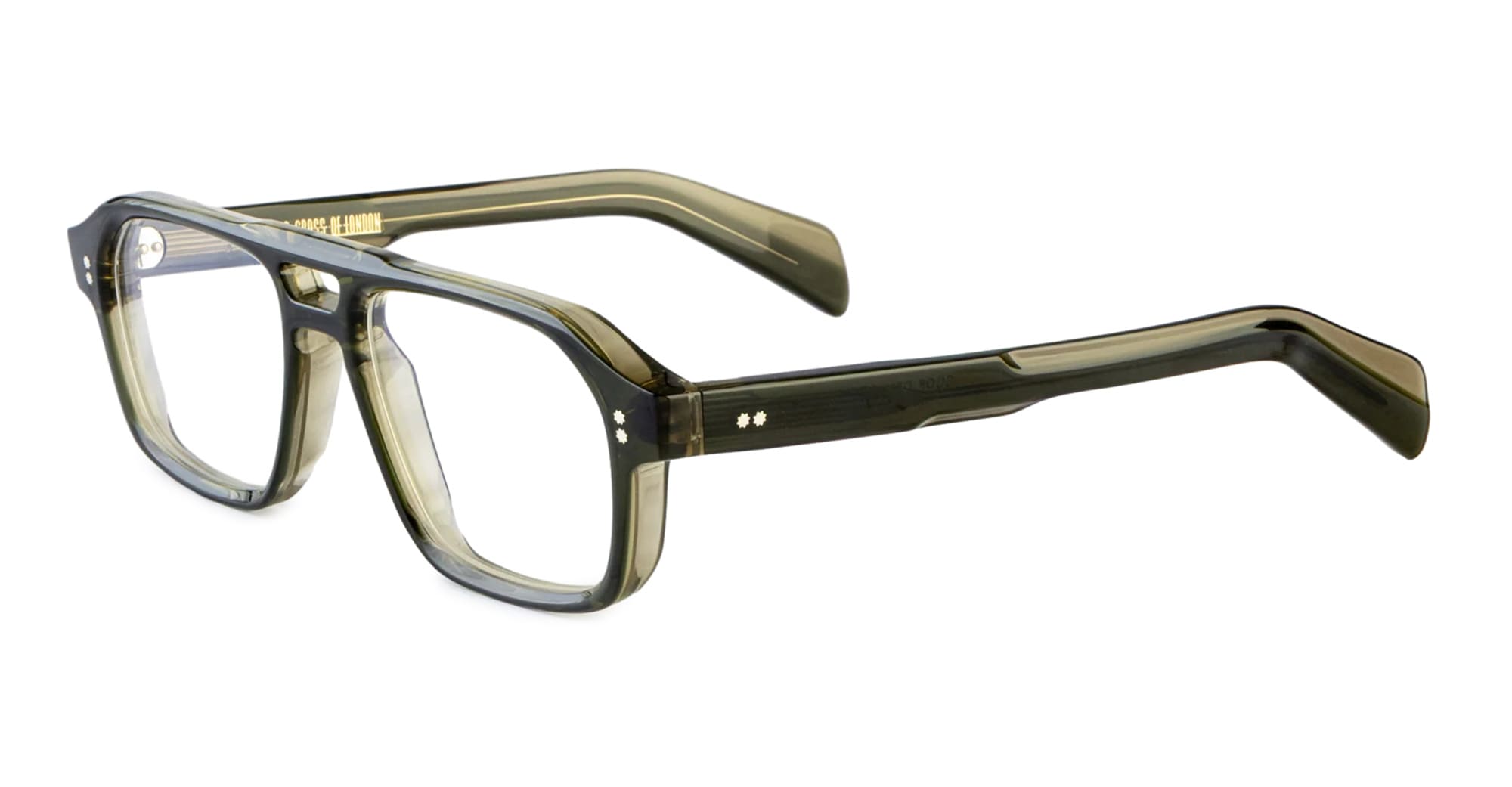 Ottica Mondello Roma - Cutler and Gross - CGOP-GR15-50-03 - GR15 - MULT OLIVE RX - Acetate - shape Navigaro - green - EYEWEAR - EYEGLASSES - Unisex,Uomo,Donna,Women,Men - lens azure - Made In Italy