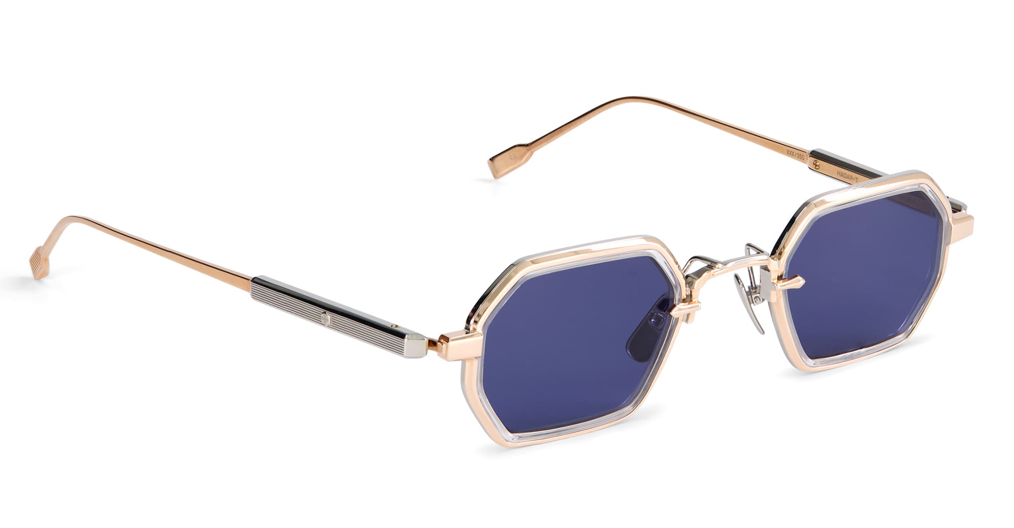 Ottica Mondello Roma - Sato - Hadar-T-RG-P-1 - Hadar-T RG/P-1 - ROSE GOLD / PLATINUM - Titanium - shape Octagonal - rose gold - EYEWEAR - SUNGLASSES - Unisex,Uomo,Donna,Women,Men - lens Blue - Made In Japan