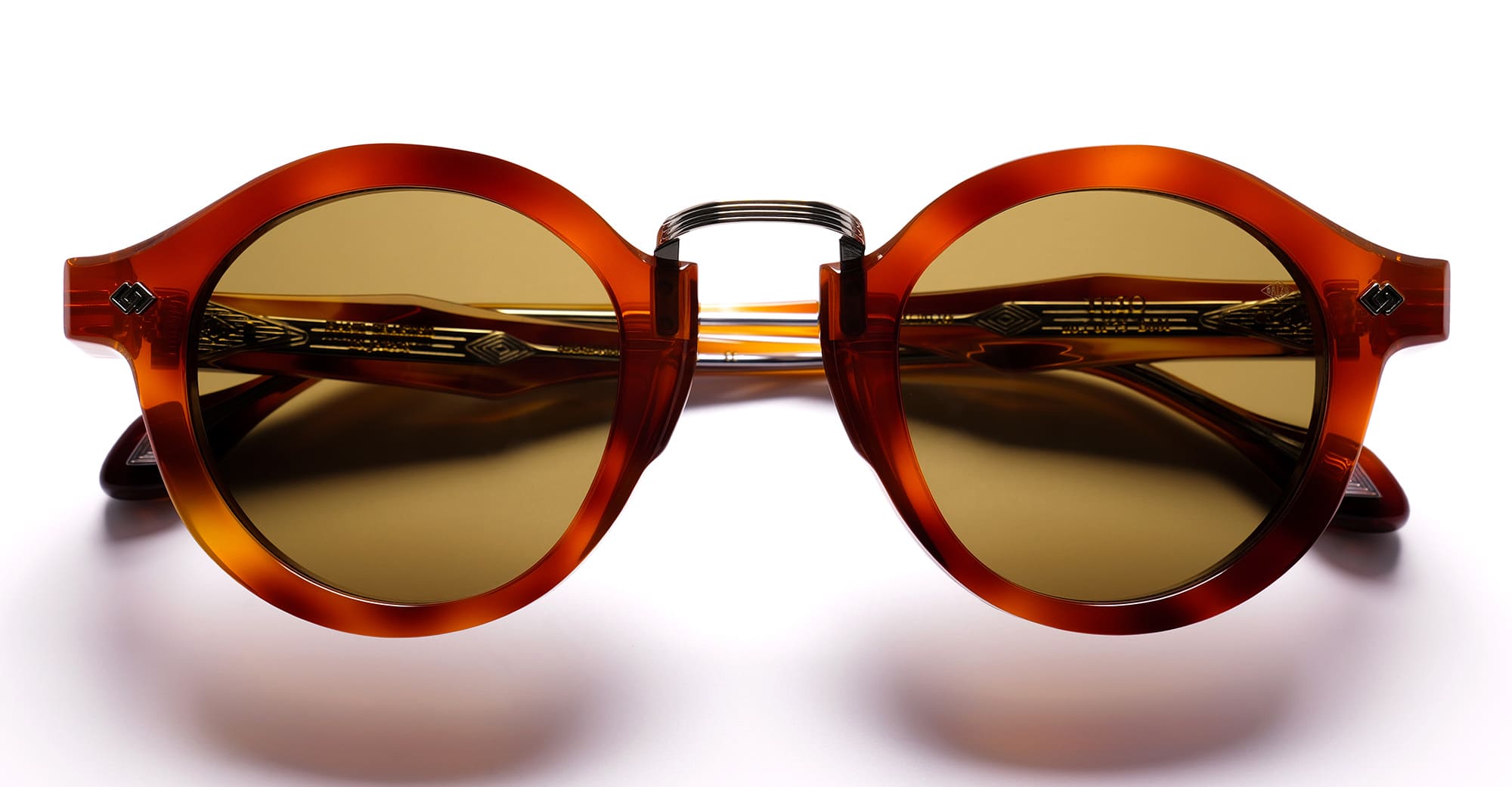 Ottica Mondello Roma - Daizo - AHMB-R001e-HL1-VB01 - YUZU - havana light / vintage brown lens - Acetate, titanium - shape Round - Havana - EYEWEAR - SUNGLASSES - Unisex,Uomo,Donna,Women,Men - lens Brown - Made In Japan