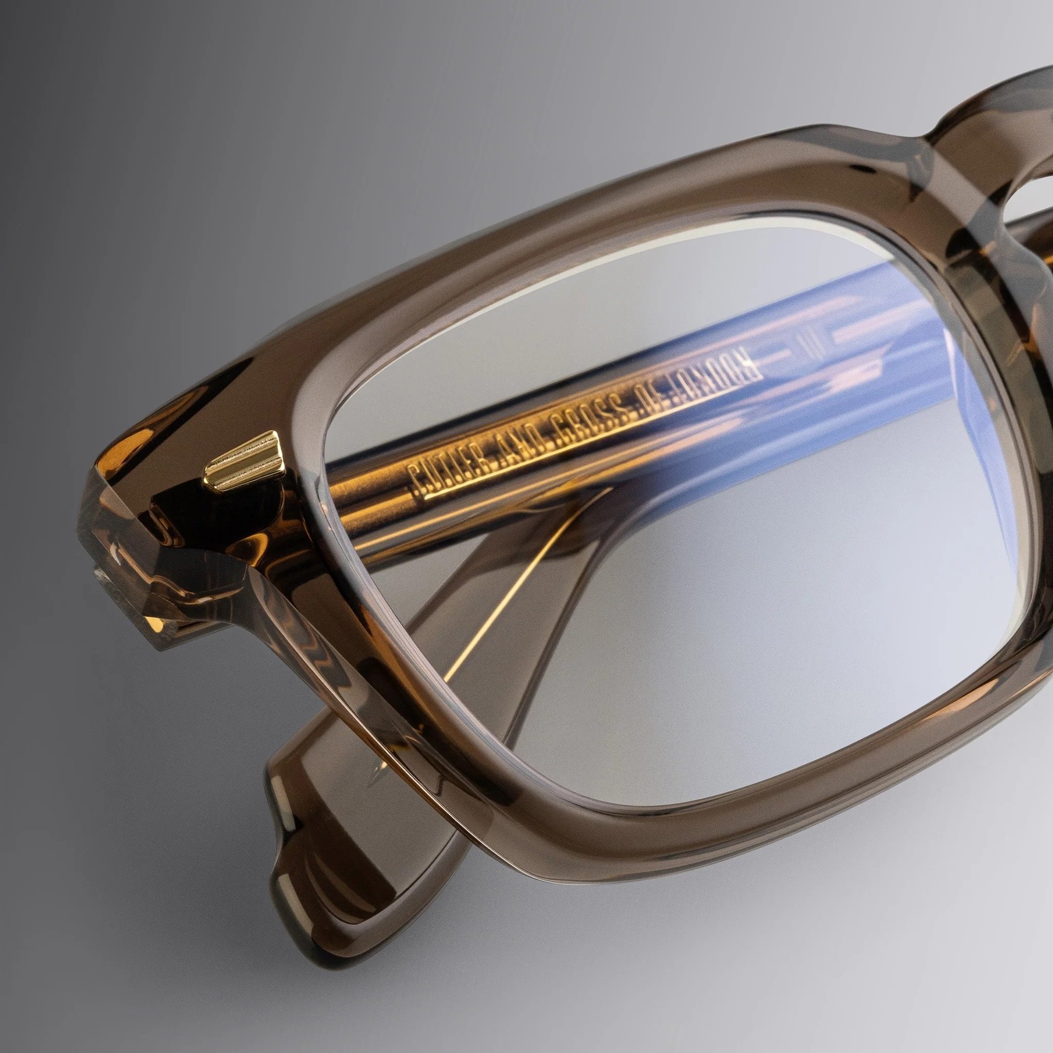 Ottica Mondello Roma - Cutler and Gross - CGOP-1416-49-05 - 1416 - BROWN CRYSTAL RX - Acetate - shape Squared - brown - EYEWEAR - EYEGLASSES - Unisex,Uomo,Donna,Women,Men - lens Clear - Made In Italy