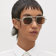 Ottica Mondello Roma - Kuboraum - KRSZ51SI0000002B - MASK Z51 SI - SILVER - metal, acetate - shape Squared - Silver - EYEWEAR - SUNGLASSES - Unisex,Uomo,Donna,Women,Men - lens Brown - Made In Italy