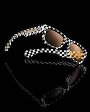 Ottica Mondello Roma - T HENRI - TAAF - TAYCAN - FINISHLINE - Acetate - shape Rectangle - black, white - EYEWEAR - SUNGLASSES - Unisex,Uomo,Donna,Women,Men - lens orange - Made In Japan
