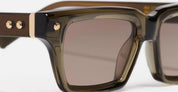 Ottica Mondello Roma - John Dalia - P04-C162 - PROJECT 04 C162 - Olive translucid / Yellow Gold - Acetate - shape Rectangular - green, gold - EYEWEAR - SUNGLASSES - Unisex,Uomo,Donna,Women,Men - lens Brown - Made In France