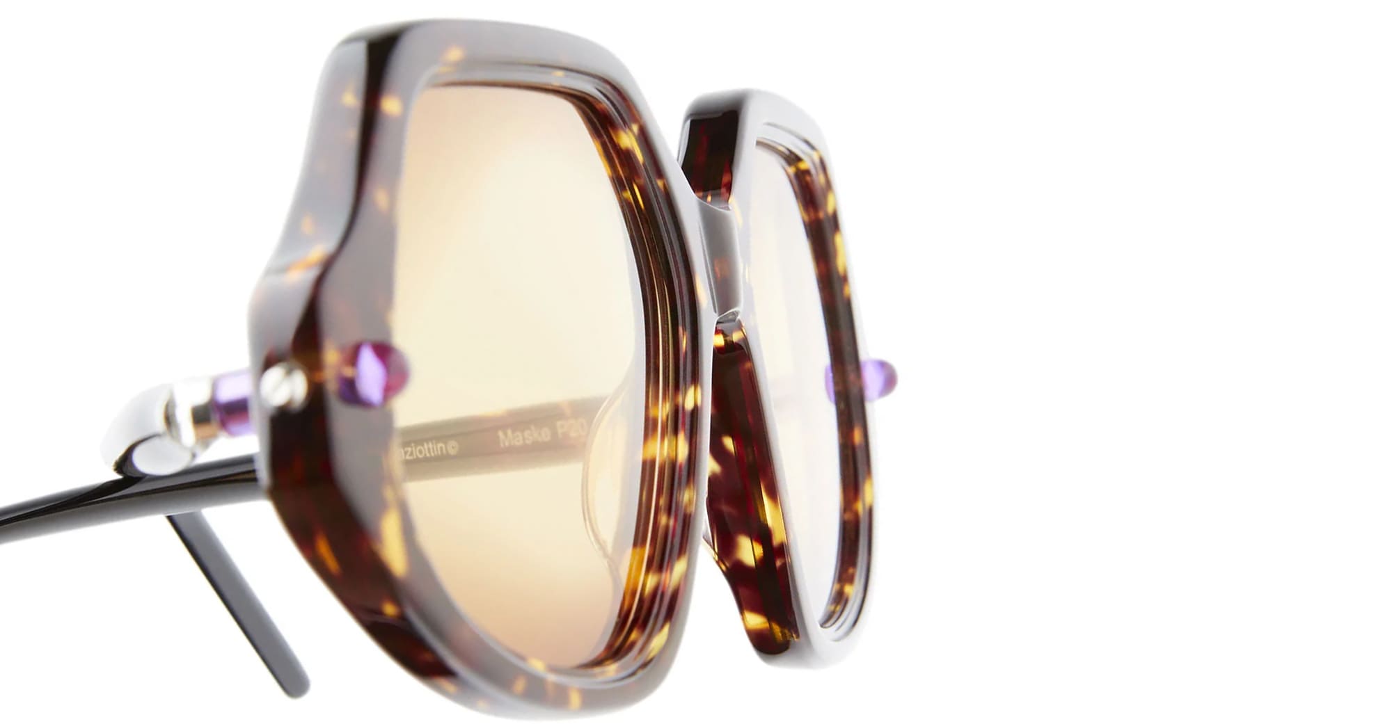 Ottica Mondello Roma - Kuboraum - KRSP20TO000000YB - MASK P20 TO - TORTOISE - Acetate - shape Squared - Tortoise - EYEWEAR - SUNGLASSES - Donna,Women - lens yellow - Made In Italy