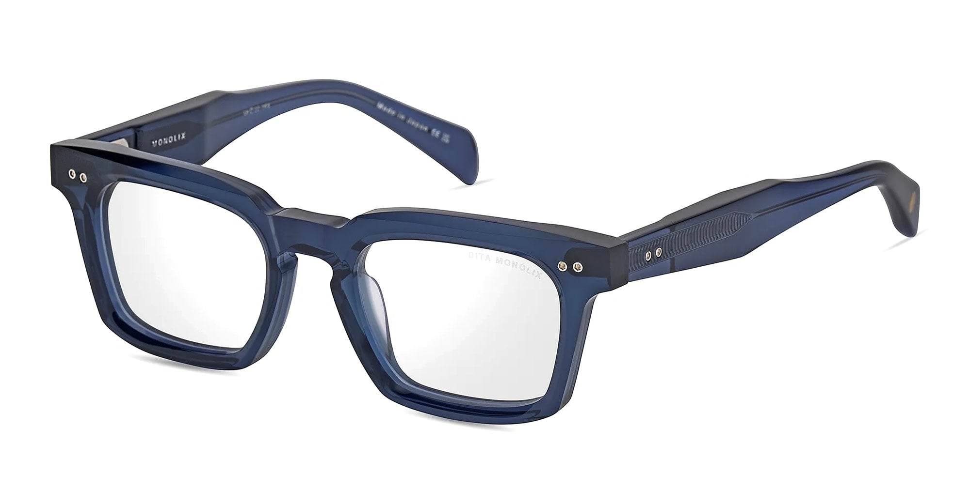 Ottica Mondello Roma - DITA - DTX750-A-02 - MONOLIX - FUTURE DUSK BLUE RX - Acetate - shape Squared - blue - EYEWEAR - EYEGLASSES - Unisex,Uomo,Donna,Women,Men - lens Clear - Made In Japan