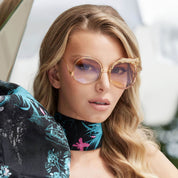 Ottica Mondello Roma - Anna-Karin Karlsson - S201-4802 - ROSE ET LE REVE - Black Crystal - Titanium - shape Octagonal - Black, gold - EYEWEAR - SUNGLASSES - Donna,Women - lens Gradient grey - Made In Japan