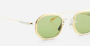 Ottica Mondello Roma - Sato - Toliman-II-P-YG-1 - Toliman II - Platinum / Yellow Gold - Titanium - shape Round - silver, gold - EYEWEAR - SUNGLASSES - Unisex,Uomo,Donna,Women,Men - lens Green - Made In Japan
