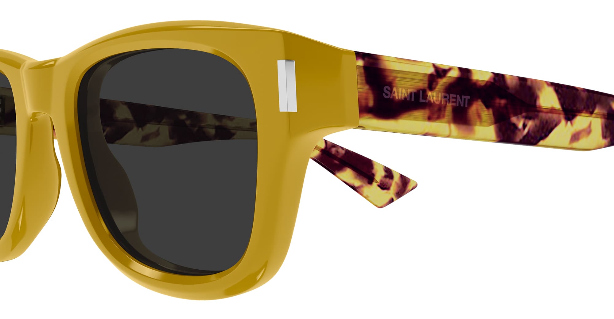 Ottica Mondello Roma - Saint Laurent - SL 801-004 - SL 801-004 - YELLOW - Acetate - shape Squared - yellow - EYEWEAR - SUNGLASSES - Unisex,Uomo,Donna,Women,Men - lens Grey - Made In Italy