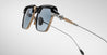 Ottica Mondello Roma - Jacques Marie Mage - JMMWB-16W - LAST FRONTIER VI - WORLAND- HADES - Titanium - shape Clubmaster - black, silver, gold - EYEWEAR - SUNGLASSES - Unisex,Uomo,Donna,Women,Men - lens Gradient blue - Made In Japan