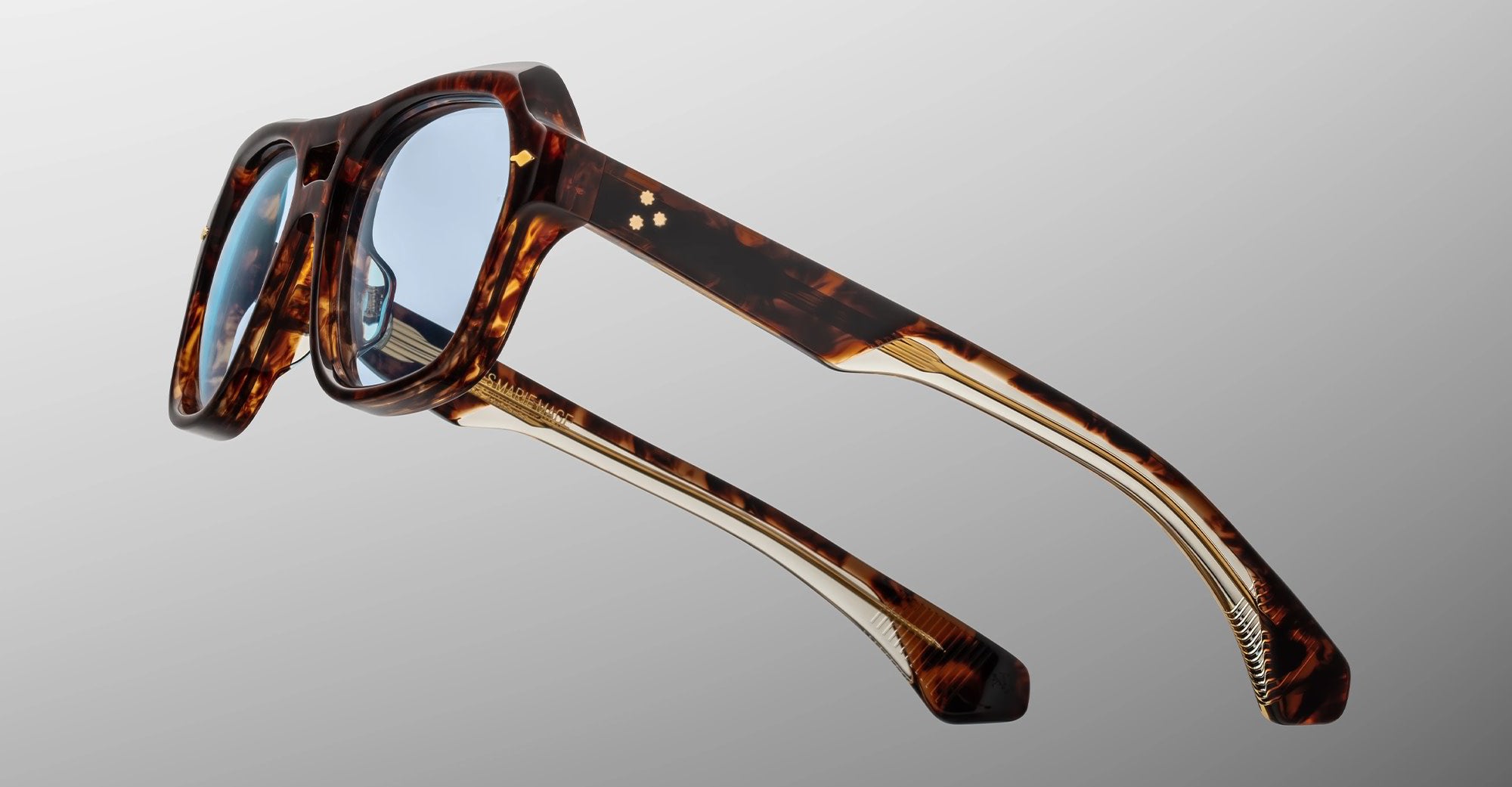 Ottica Mondello Roma - Jacques Marie Mage - JMMTAM-5C - TAMERLIS - ARGYLE - Acetate - shape Squared - Havana - EYEWEAR - SUNGLASSES - Unisex,Uomo,Donna,Women,Men - lens Blue - Made In Japan