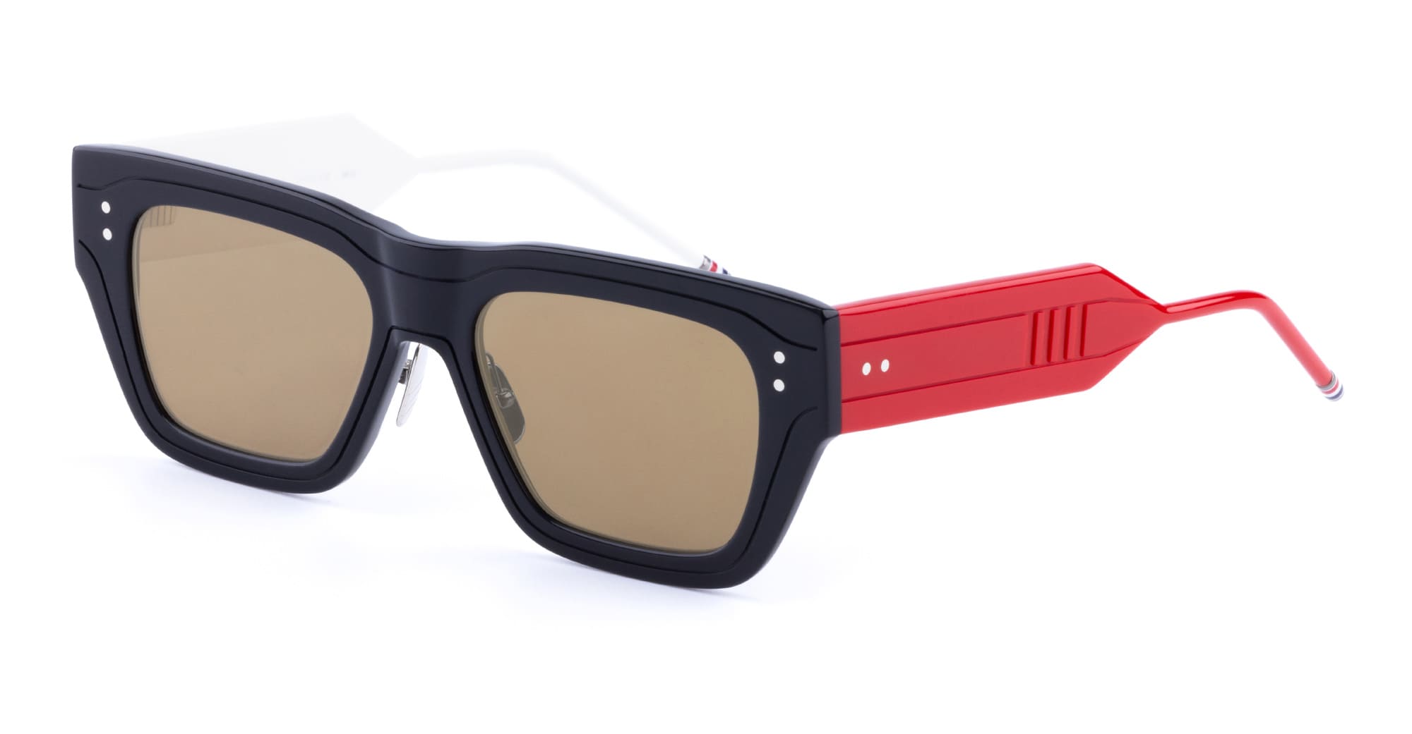 Ottica Mondello Roma - Thom Browne - UES947Z-G0002-964-52 - RECTANGULAR - NAVY / WHITE / RED ASIAN FIT - Acetate - shape  - blue - EYEWEAR - SUNGLASSES - Uomo,Men - lens  - Made In Japan