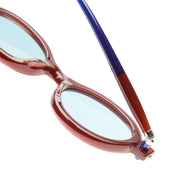 Ottica Mondello Roma - Kuboraum - KRS0P6MH0000002W - MASK P6 MH - MAHOGANY - Acetate - shape Oval - burgundy - EYEWEAR - SUNGLASSES - Unisex,Uomo,Donna,Women,Men - lens Blue - Made In Italy