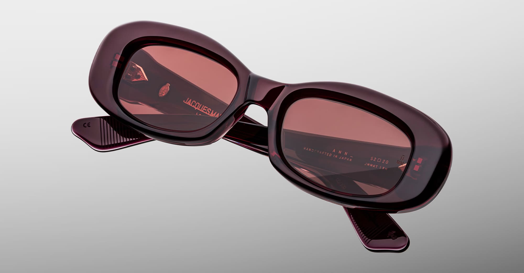 Ottica Mondello Roma - Jacques Marie Mage - JMMKT-18M - ANN - AMARENA - Acetate - shape Oval - red - EYEWEAR - SUNGLASSES - Unisex,Uomo,Donna,Women,Men - lens red - Made In Japan