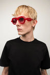 Ottica Mondello Roma - Paloceras - pebble-velvet-rouge-vx - PEBBLE - VELVET ROUGE VX - Acetate - shape Pilot - red - EYEWEAR - SUNGLASSES - Unisex,Uomo,Donna,Women,Men - lens Gradient pink - Made In China